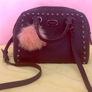 Michael Kors Black  Bag with Pom-Pom Keychain